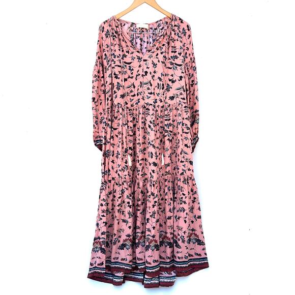 Natalie Martin Briana Maxi Dress Silk Lotus Champagne Pink XS Oversized - Picture 3 of 12